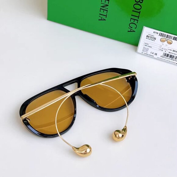 ? Bottega Veneta Black and Gold Sunglasses main image 5